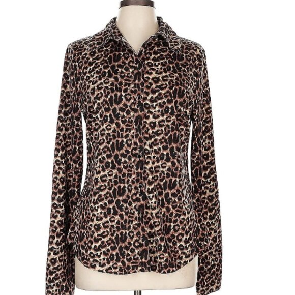 Inc International Concepts Animal Print Blouse - Sz M - Picture 1 of 4
